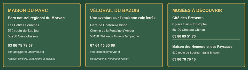 Adresses famille dans le Morvan